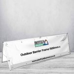 Outdoor Barrier Frame 1500mm x 700mm (With Banner)